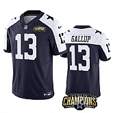 Men & Women & Youth Dallas Cowboys #13 Michael Gallup Navy White 2023 F.U.S.E. NFC East Champions Patch Stitched Jersey,baseball caps,new era cap wholesale,wholesale hats